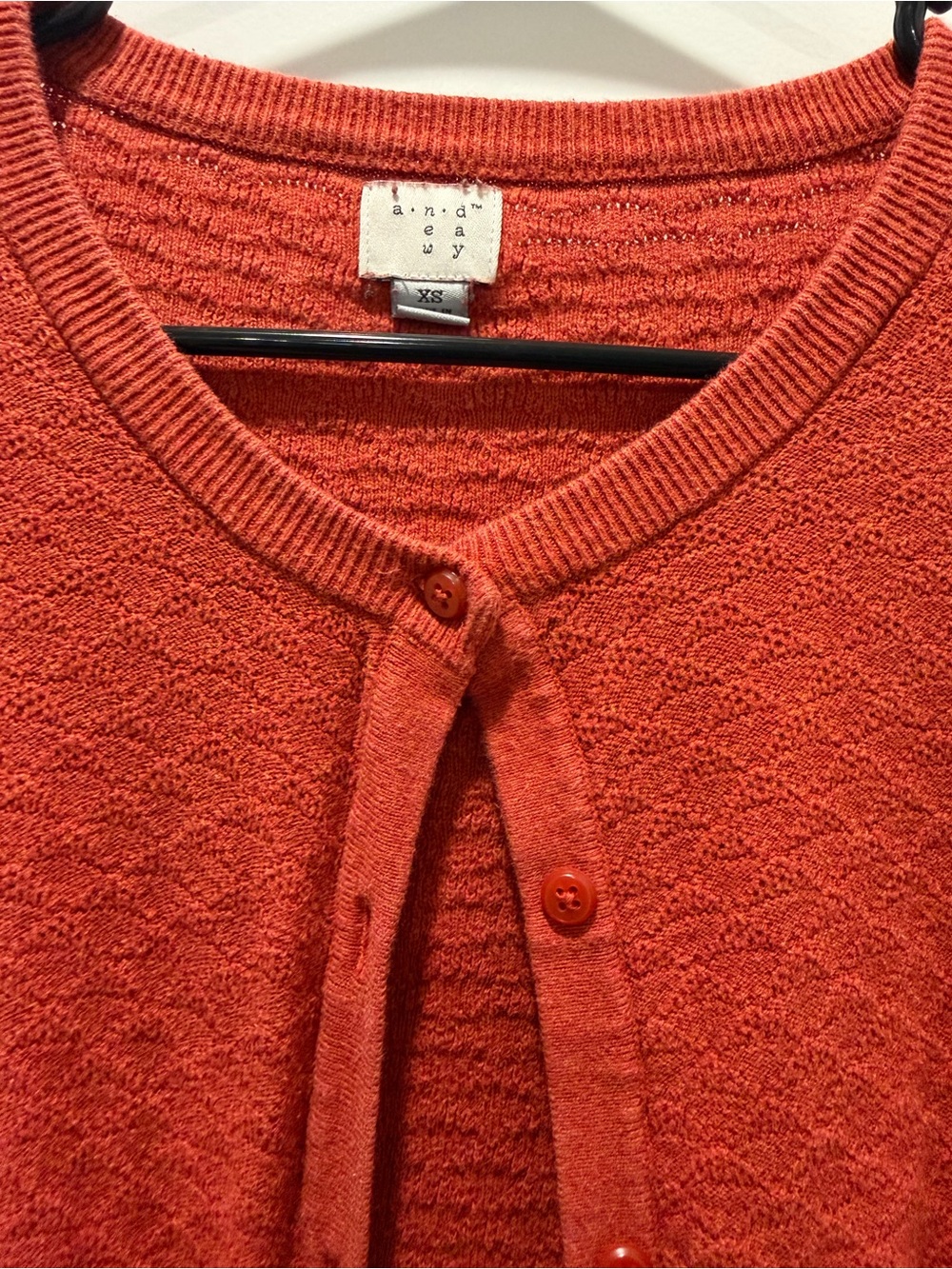 Rust Orange Lightweight Button Cardigan - Picture 2 of 3